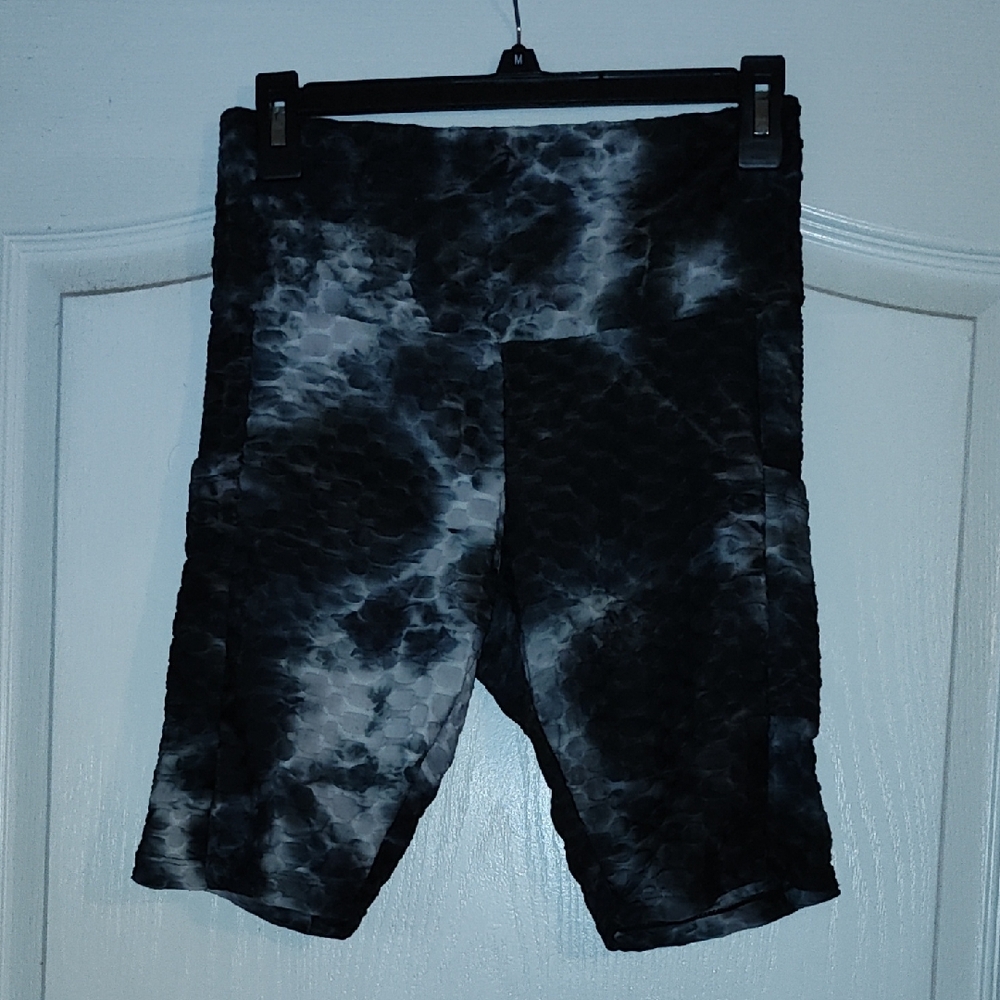 Black and Gray Textured Shorts